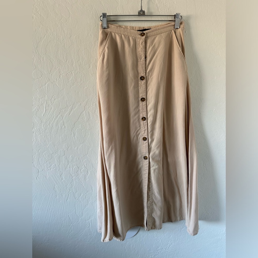 Button Down A Line Skirt